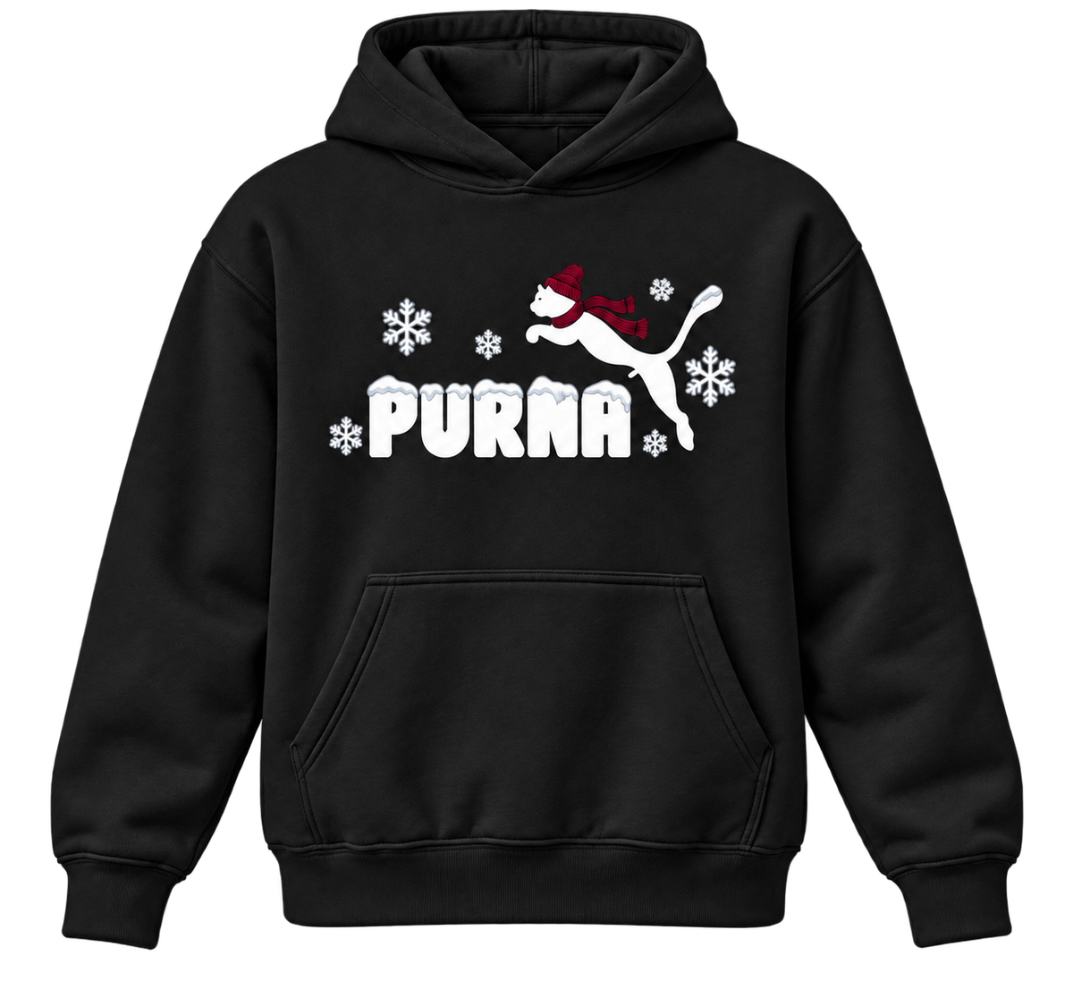 Purna siyah kapüşonlu sweatshirt şeffaf raf görseli